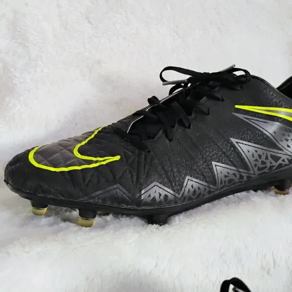 Nike Hypervenom Phelon II FG Soccer Cleats Black Neon Yellow 749893-001 Size 8.5 - Picture 5 of 16